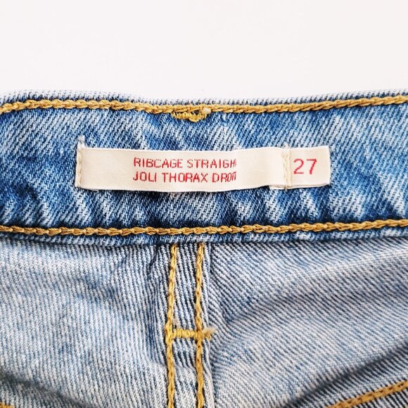 Levi's Women's Ribcage Straight Light Wash Ankle Jeans - Size 27 - Picture 9 of 14